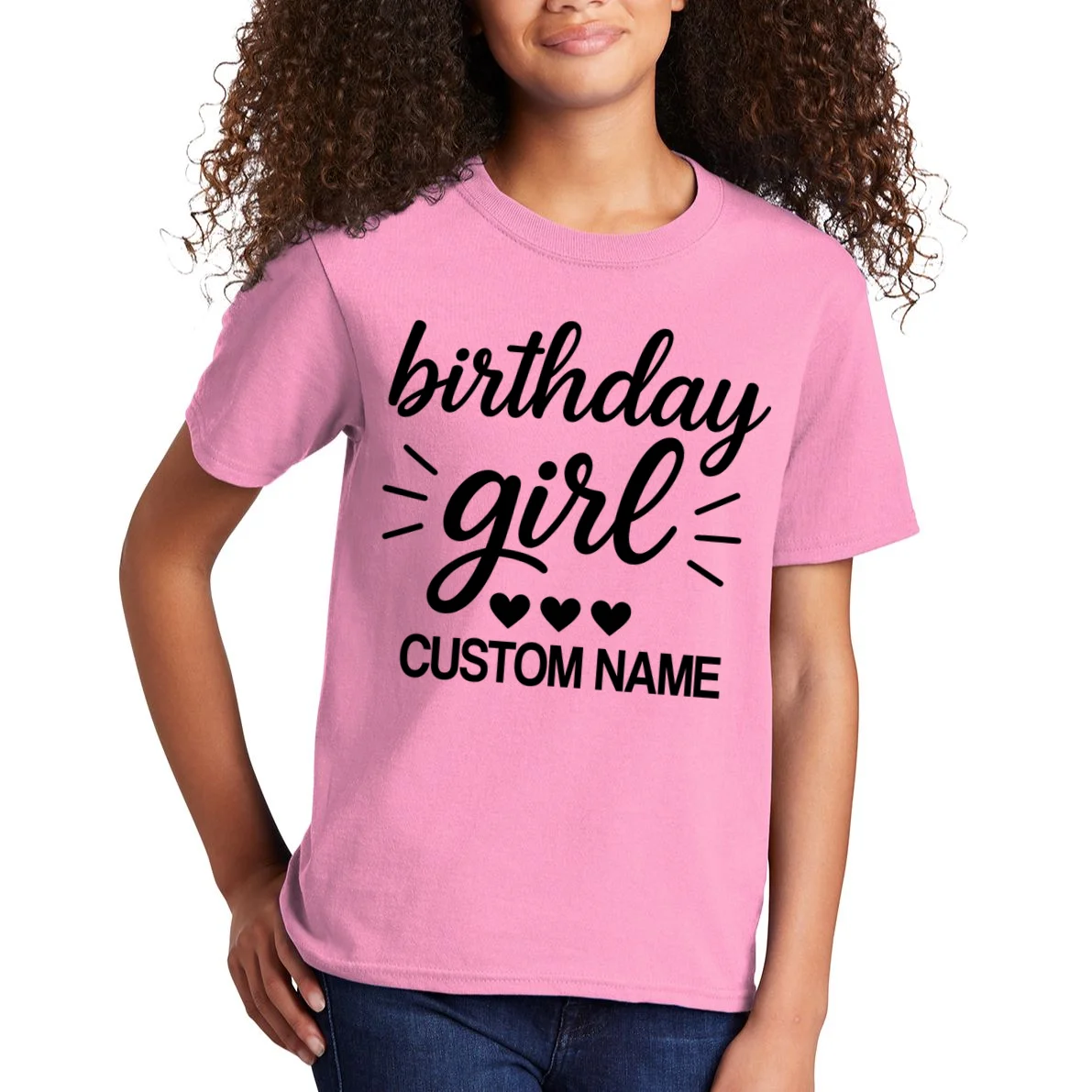 birthday girl Cute Customizable Birthday Gift Kids T-Shirt - Front 1