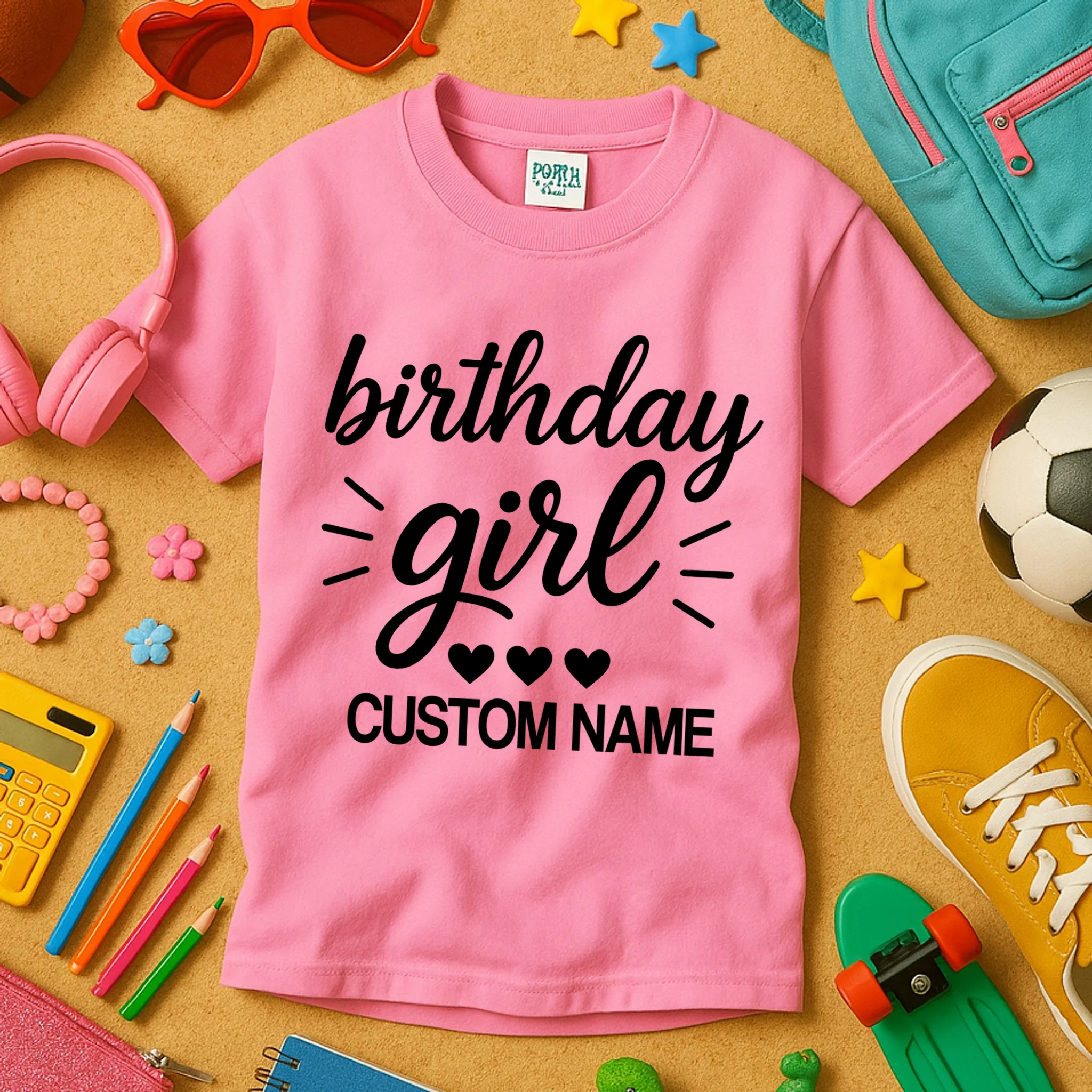 birthday girl Cute Customizable Birthday Gift Kids T-Shirt - Front 2