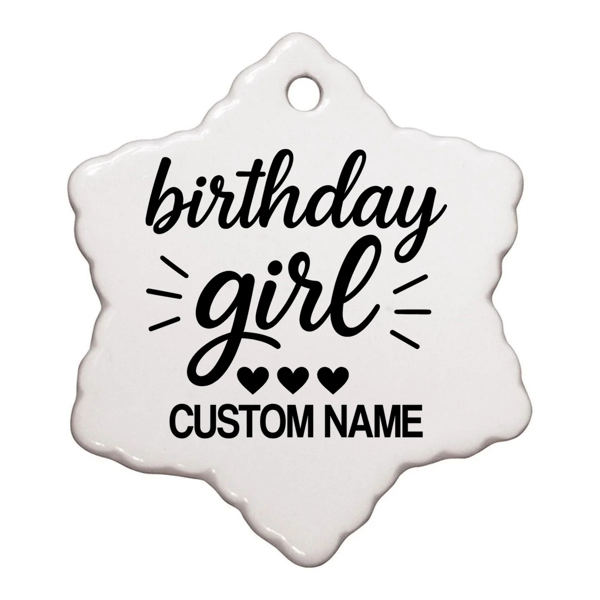 birthday girl Cute Customizable Birthday Gift Ornament - Front