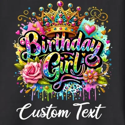 Birthday Girl Crown Heart Splash Custom Text Personalized Birthday Men's Button Up - Front - Close-up