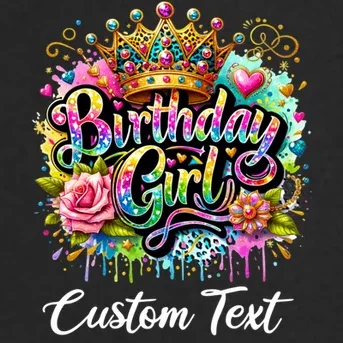 Birthday Girl Crown Heart Splash Custom Text Personalized Birthday Men's Soft Jacket - Front - Close-up