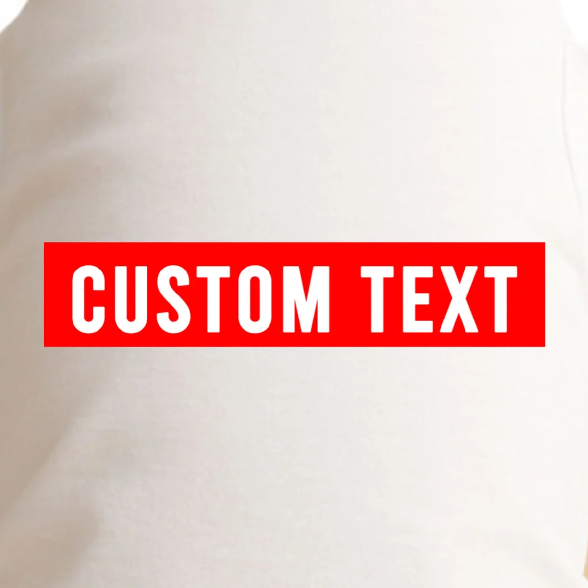 Box Logo Custom Text, Red Box, Personalized Doggie Tank - Front - Close-up