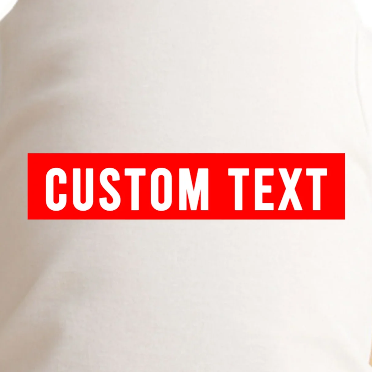 Box Logo Custom Text, Red Box, Personalized Doggie Tank - Front - Close-up