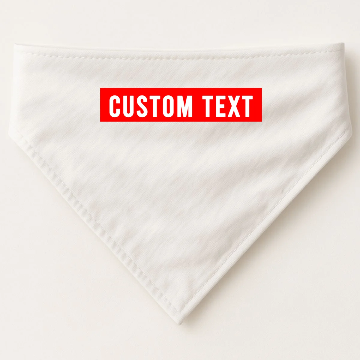 Box Logo Custom Text, Red Box, Personalized Dog Bandana - Front