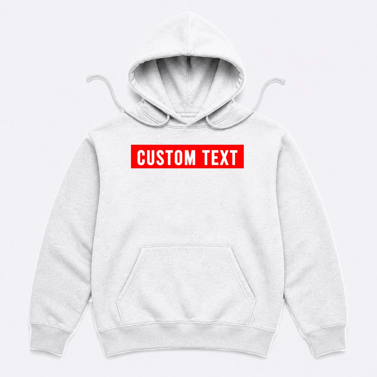 Box Logo Custom Text, Red Box, Personalized Hoodie - Front