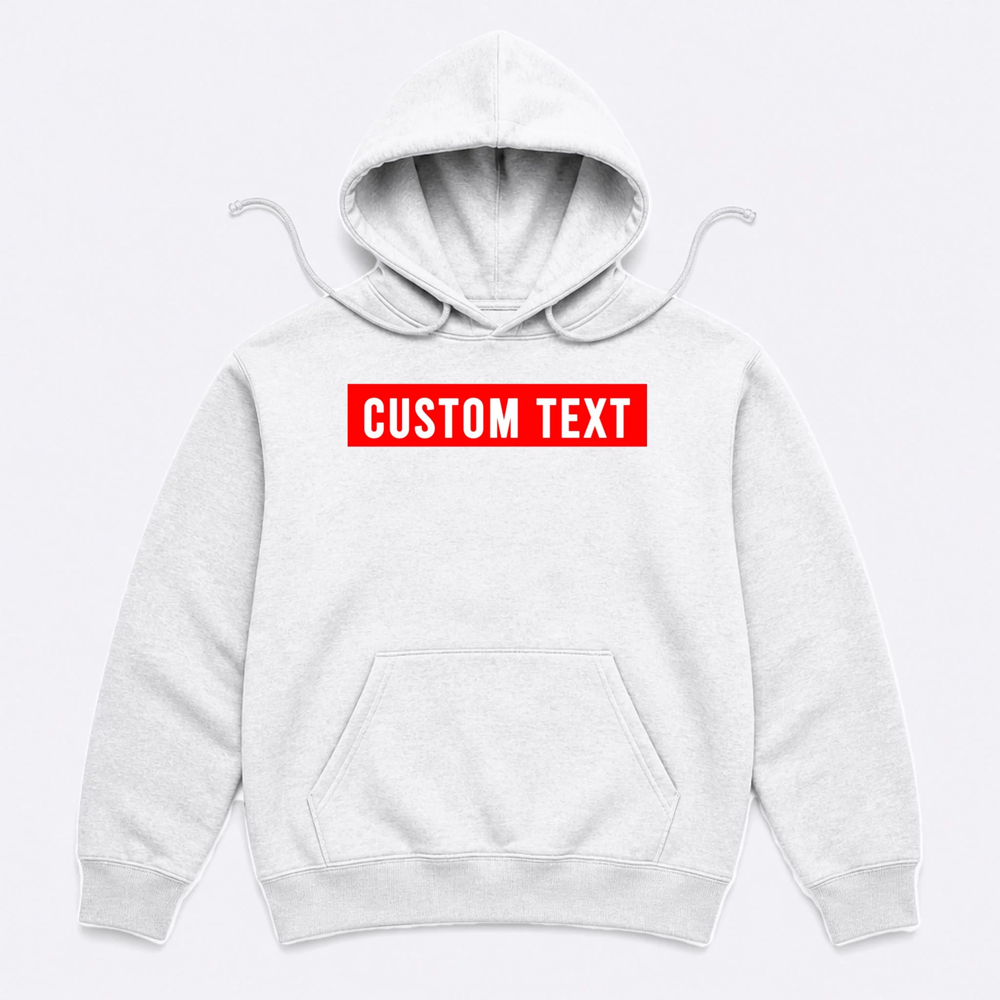 Box Logo Custom Text, Red Box, Personalized Men's Hoodie - Front