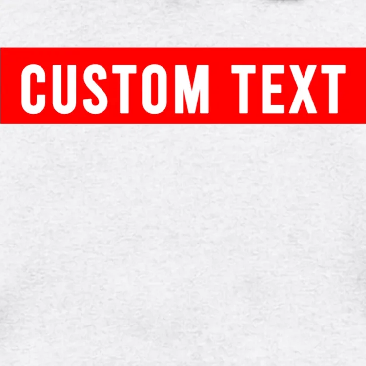 Box Logo Custom Text, Red Box, Personalized Men's Hoodie - Front - Close-up