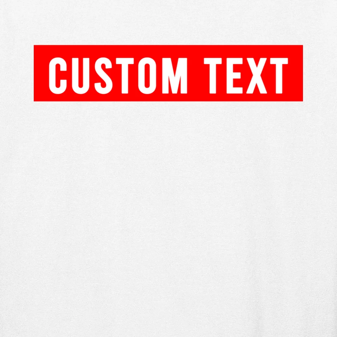 Box Logo Custom Text, Red Box, Personalized Men's Long Sleeve Shirt - Front - Close-up