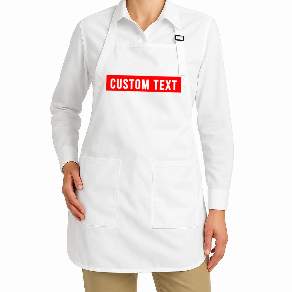 Box Logo Custom Text, Red Box, Personalized Apron - Front 1