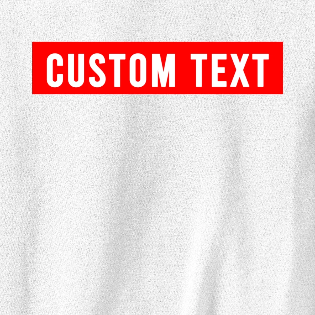 Box Logo Custom Text, Red Box, Personalized Men's Sweatshirt - Front - Close-up