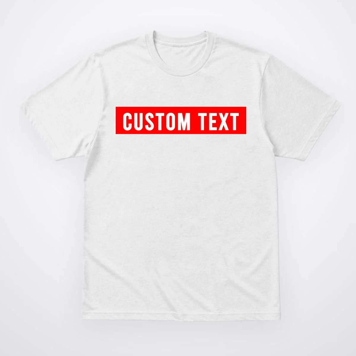 Box Logo Custom Text, Red Box, Personalized T-Shirt - Front