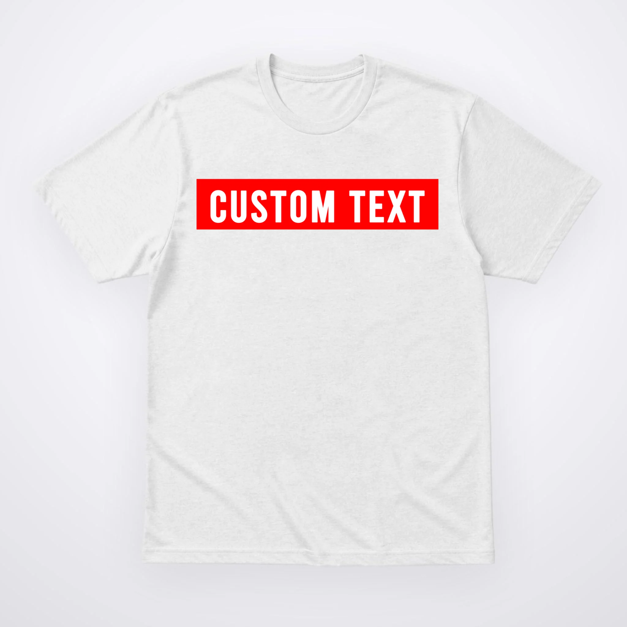 Box Logo Custom Text, Red Box, Personalized Men's T-Shirt Front