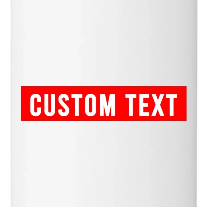 Box Logo Custom Text, Red Box, Personalized 24oz Water Bottle - Front - Close-up