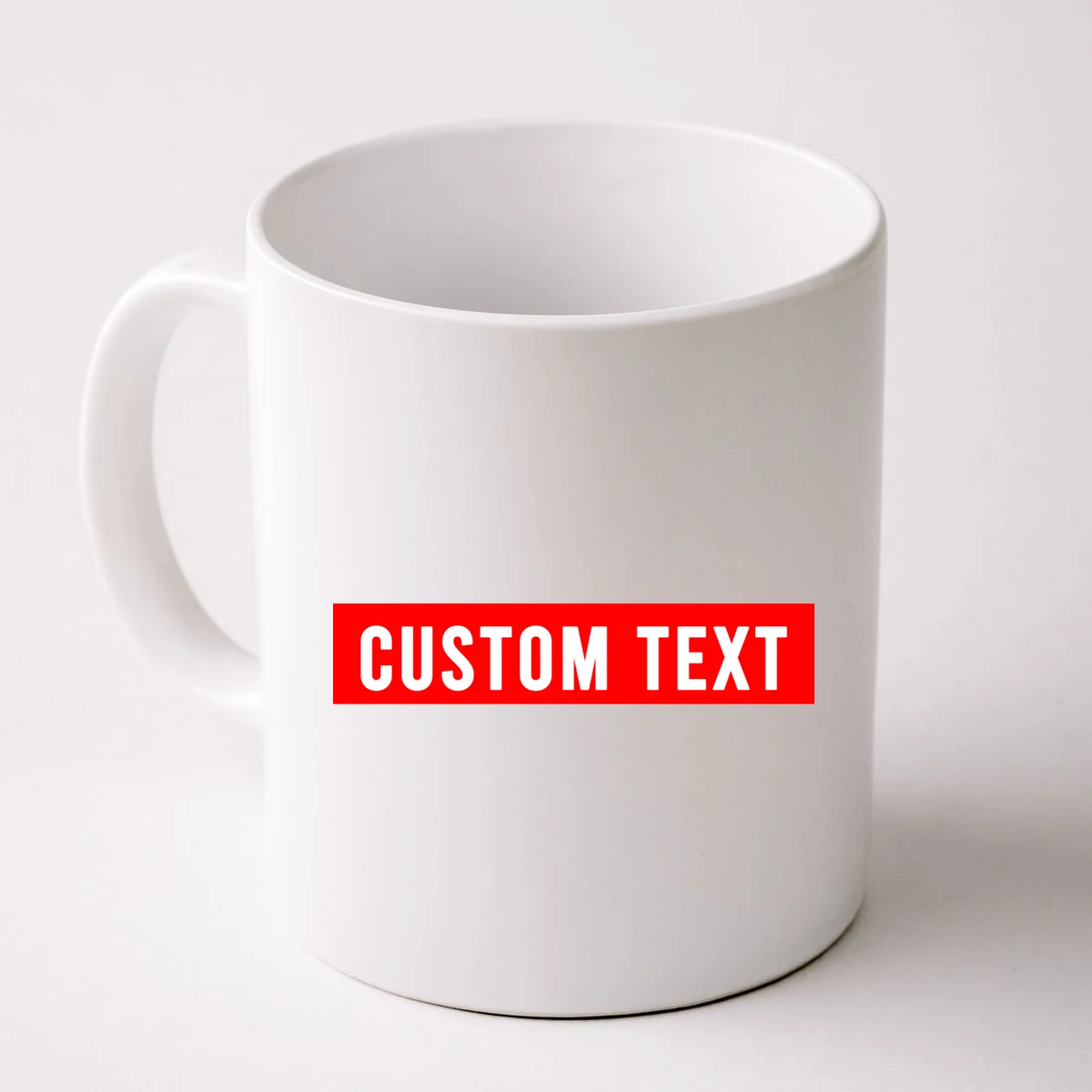 Box Logo Custom Text, Red Box, Personalized Coffee Mug - Front