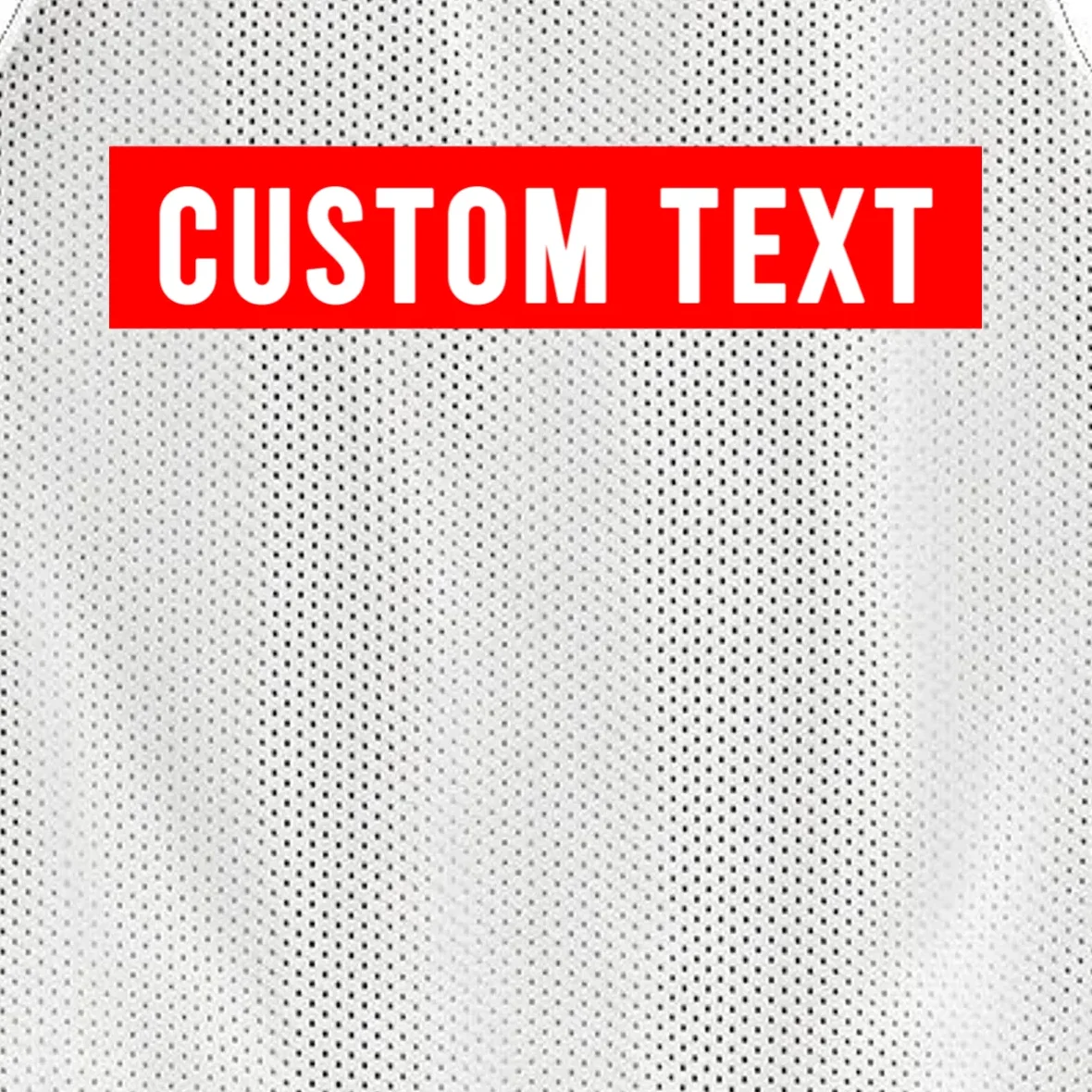 Box Logo Custom Text, Red Box, Personalized Men's Basketball Jersey - Front - Close-up