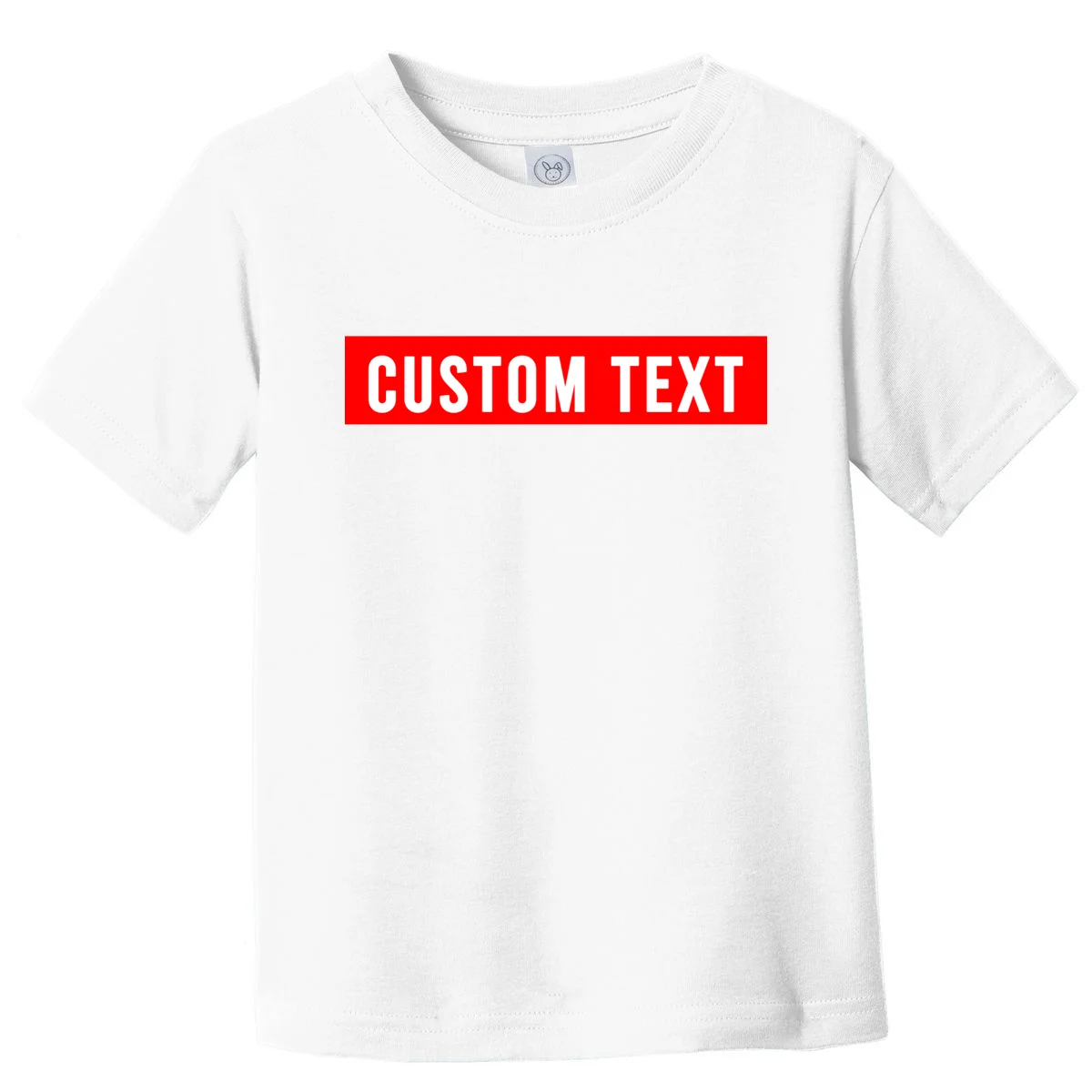 Box Logo Custom Text, Red Box, Personalized Toddler T-Shirt - Front
