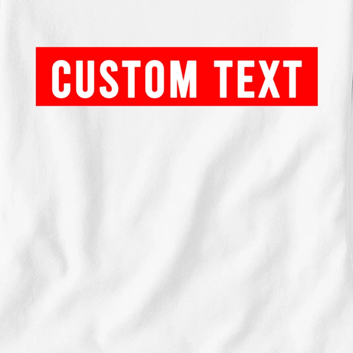 Box Logo Custom Text, Red Box, Personalized Women's T-Shirt - Front - Close-up