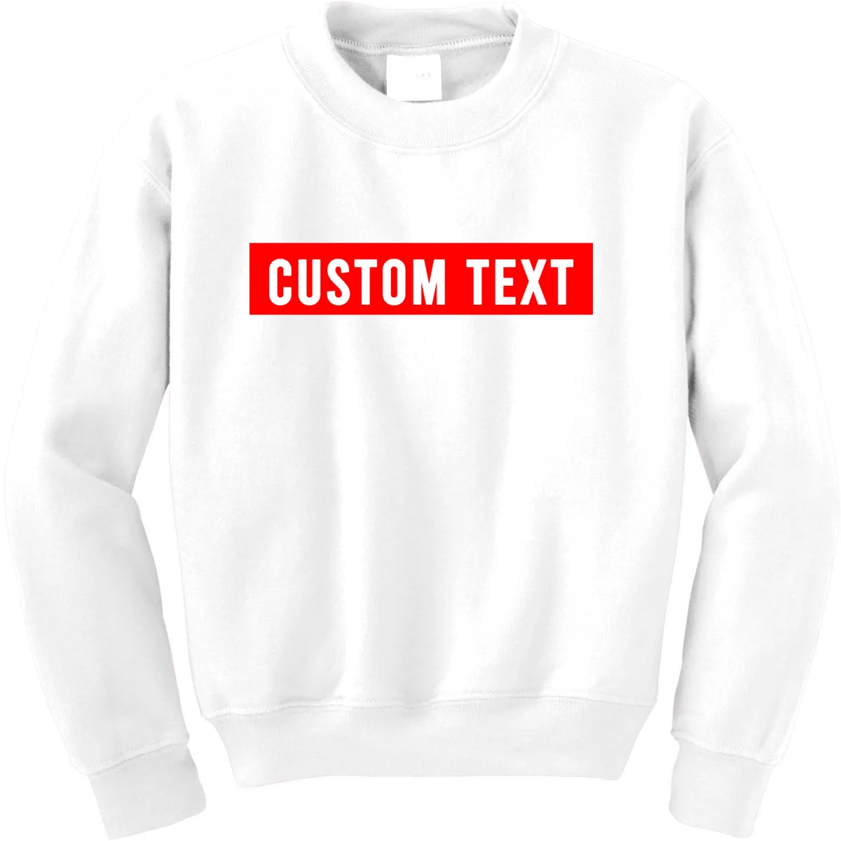 Box Logo Custom Text, Red Box, Personalized Kids Sweatshirt - Front