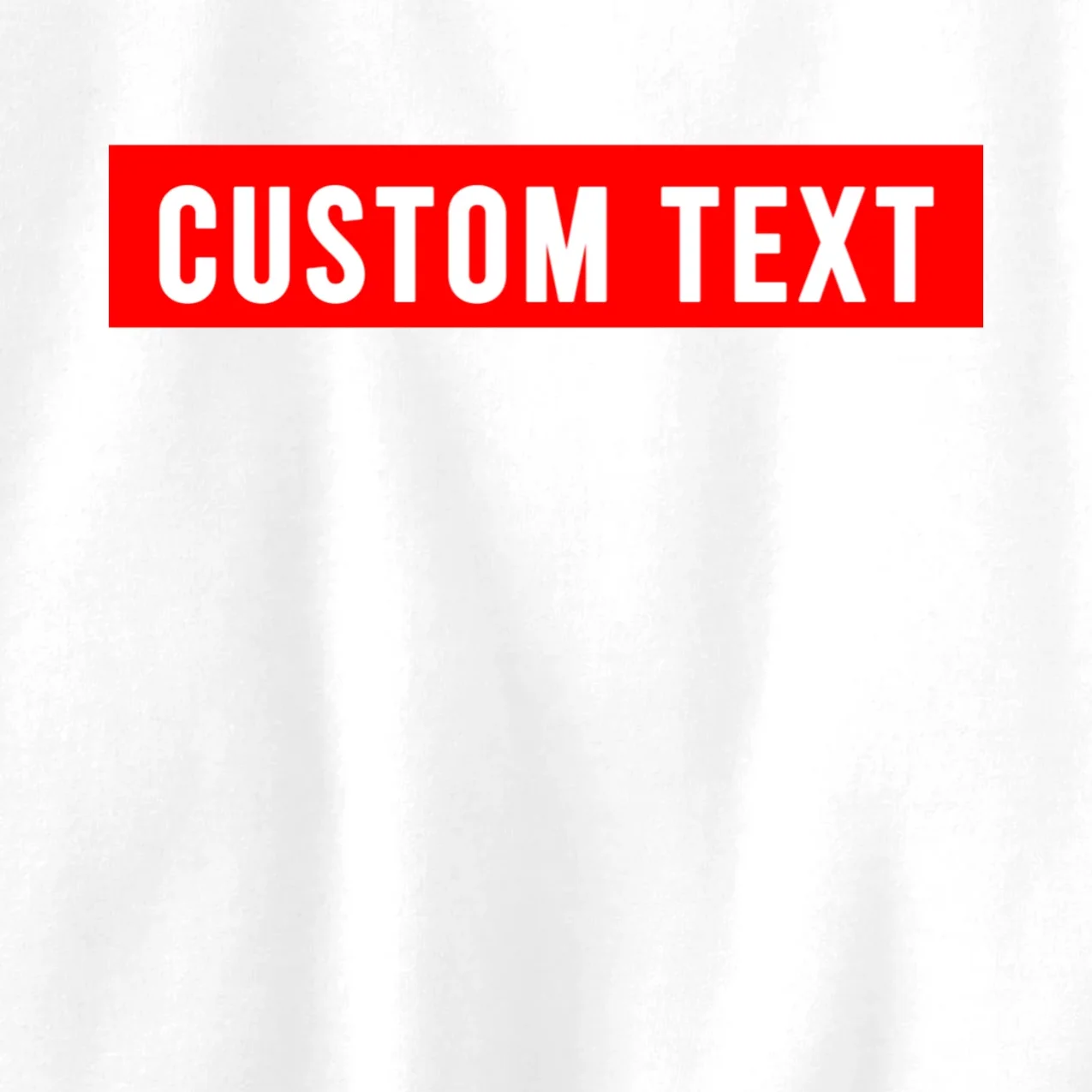 Box Logo Custom Text, Red Box, Personalized Kids Sweatshirt - Front - Close-up