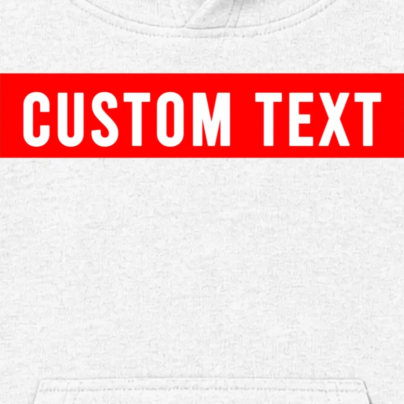 Box Logo Custom Text, Red Box, Personalized Kids Hoodie - Front - Close-up