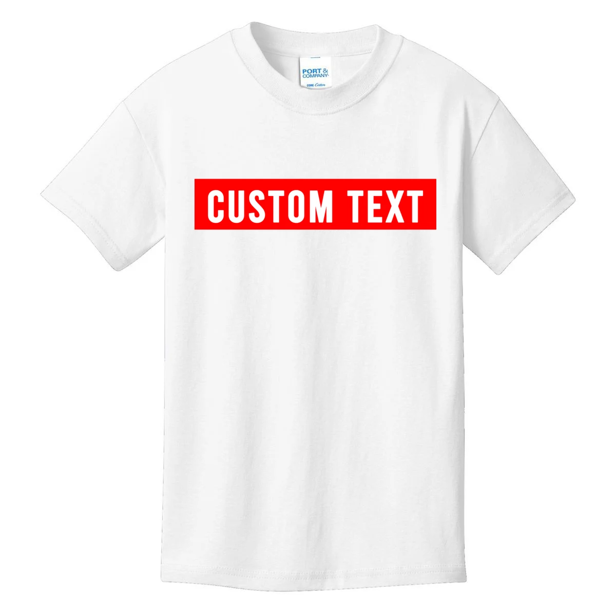Box Logo Custom Text, Red Box, Personalized Kids T-Shirt - Front