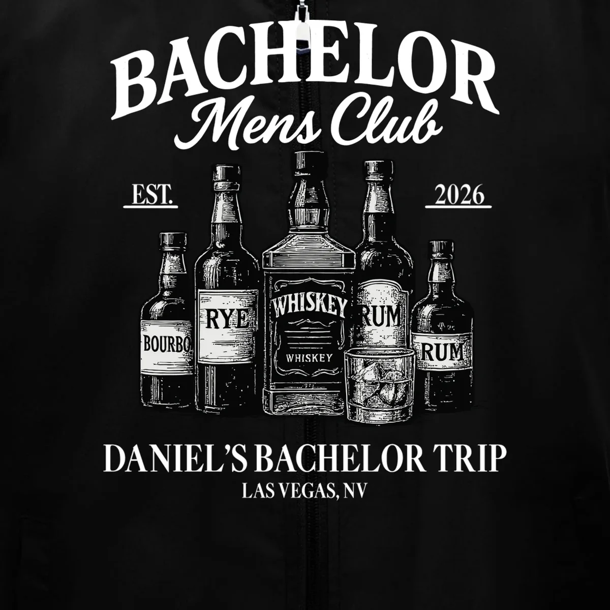BACHELOR Mens Club Whiskey Rye Bourbon Rum (Customizable) Men's Vest - Front - Close-up