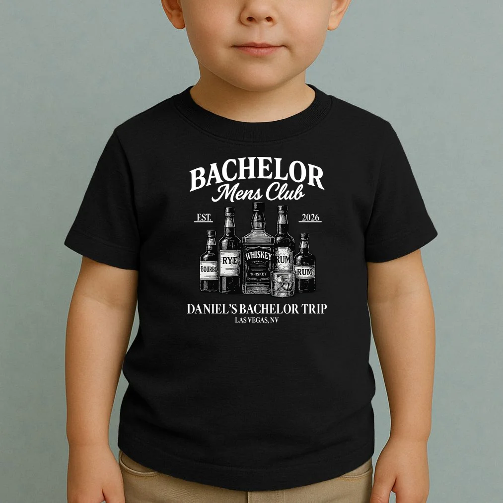 BACHELOR Mens Club Whiskey Rye Bourbon Rum (Customizable) Toddler T-Shirt - Front 1