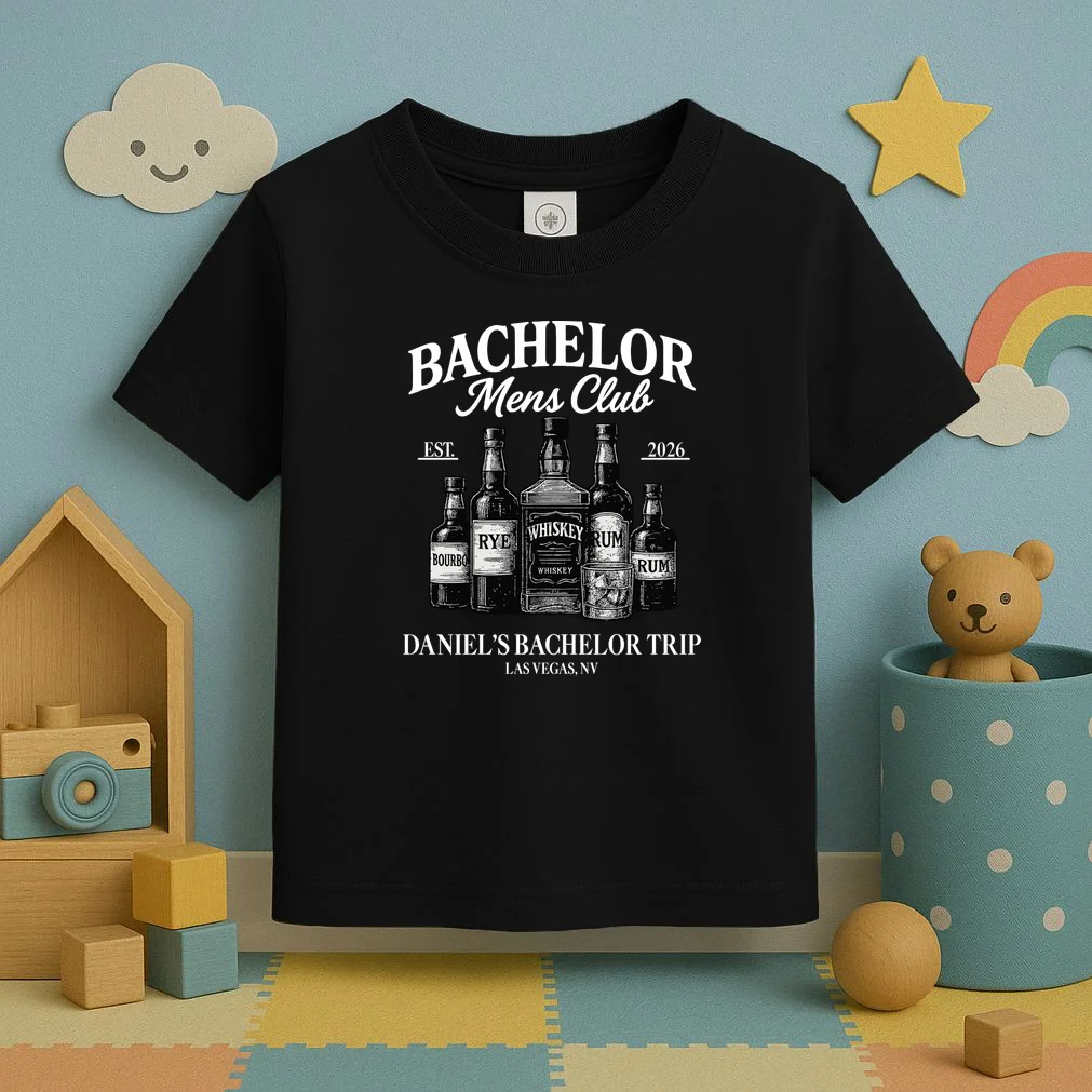 BACHELOR Mens Club Whiskey Rye Bourbon Rum (Customizable) Toddler T-Shirt - Front 2