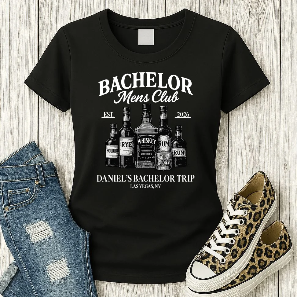 BACHELOR Mens Club Whiskey Rye Bourbon Rum (Customizable) Women's T-Shirt - Front 2