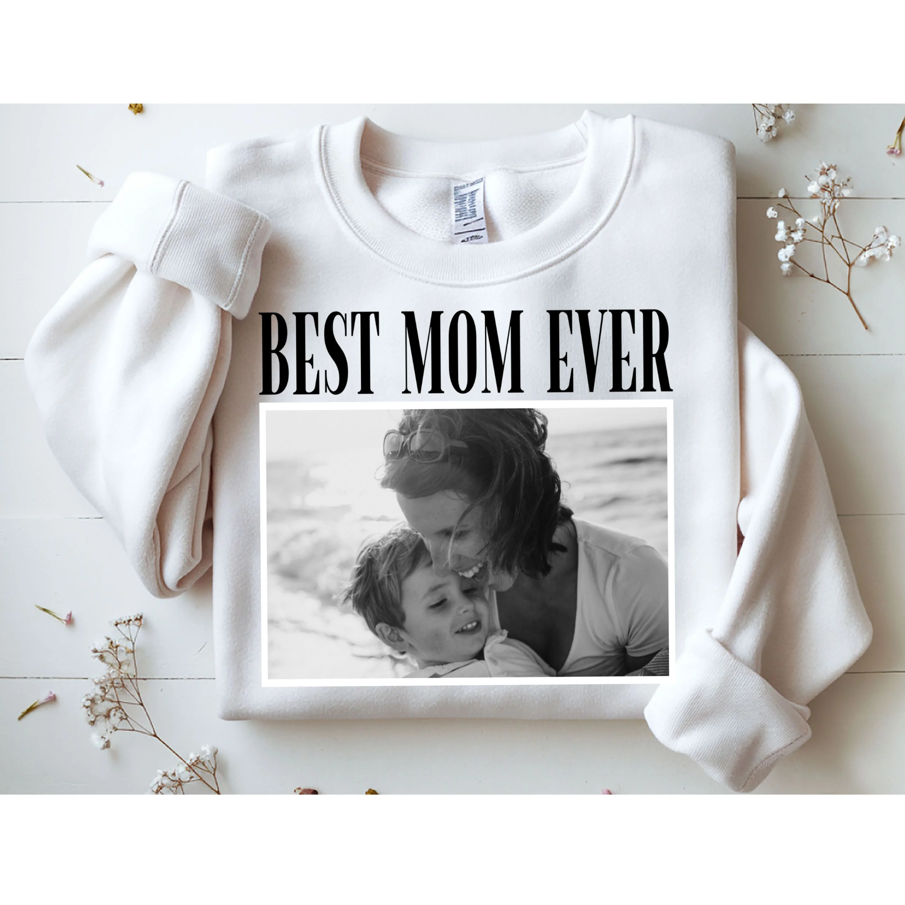 Best Mom Ever - Custom Mothers Day Personalized Moms Day Sweatshirt - Front 1