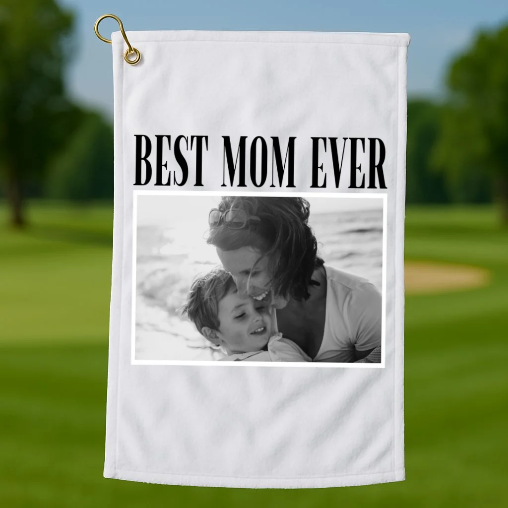 Best Mom Ever - Custom Mothers Day Personalized Moms Day Golf Towel - Front 1