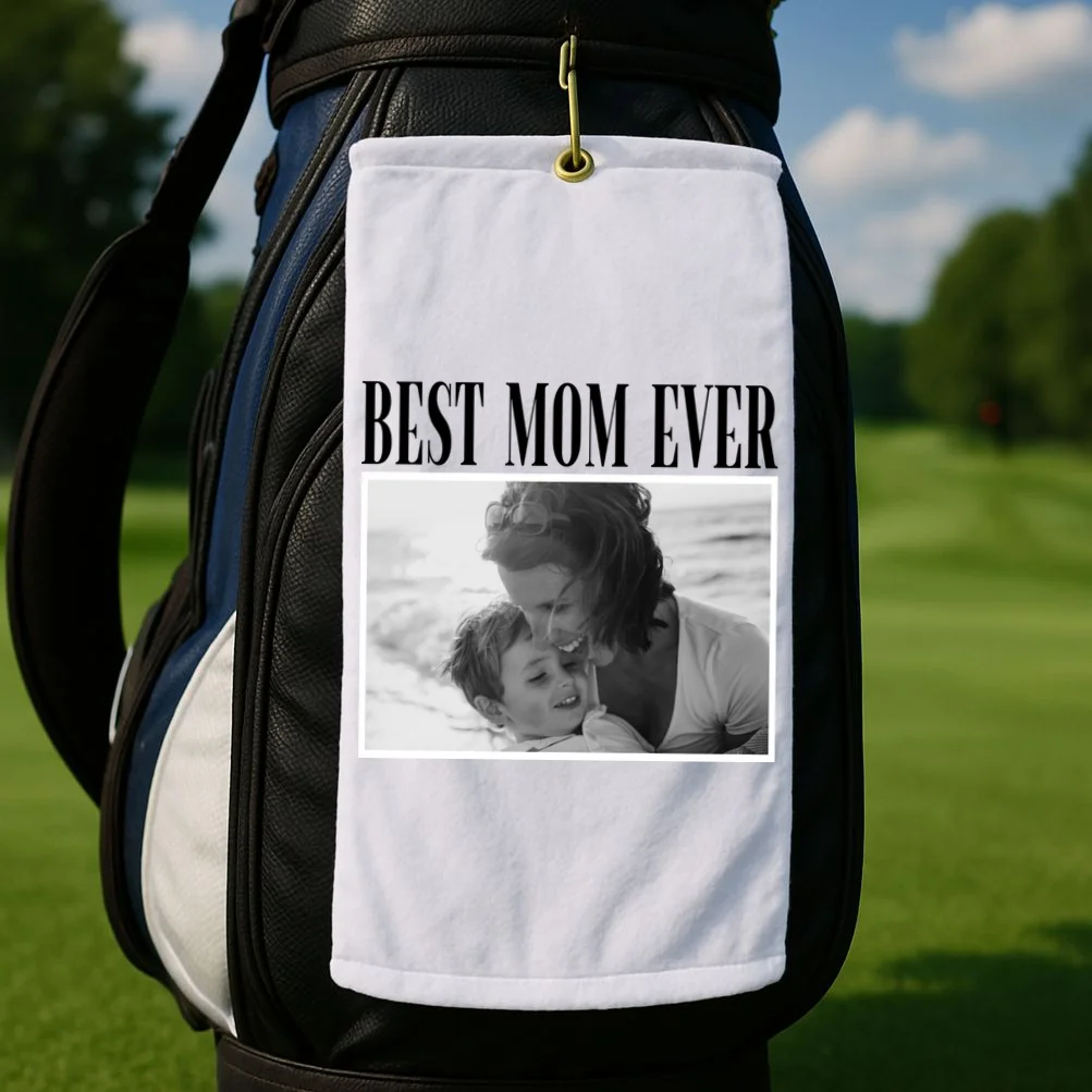 Best Mom Ever - Custom Mothers Day Personalized Moms Day Golf Towel - Front 2
