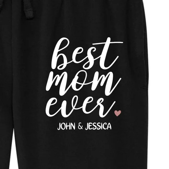 best mom ever Customizable Gift for Mom Women's Fleece Sweatpants - Front - Close-up