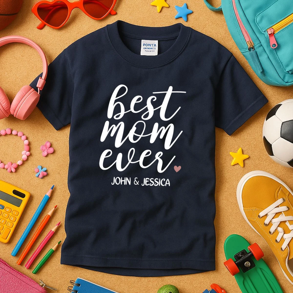 best mom ever Customizable Gift for Mom Kids T-Shirt - Front 2