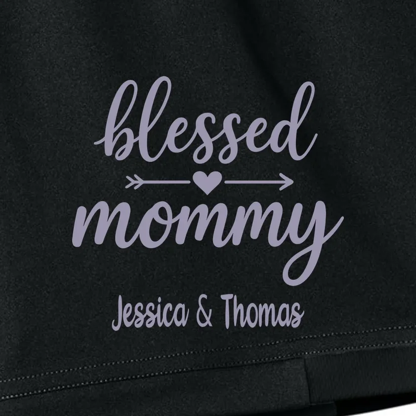 Blessed Mommy Jessica & Thomas Customizable Gift For Mom Kids Shorts - Front - Close-up