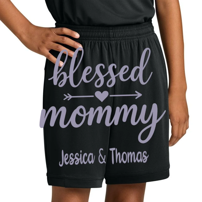 Blessed Mommy Jessica & Thomas Customizable Gift For Mom Kids Shorts - Front 1