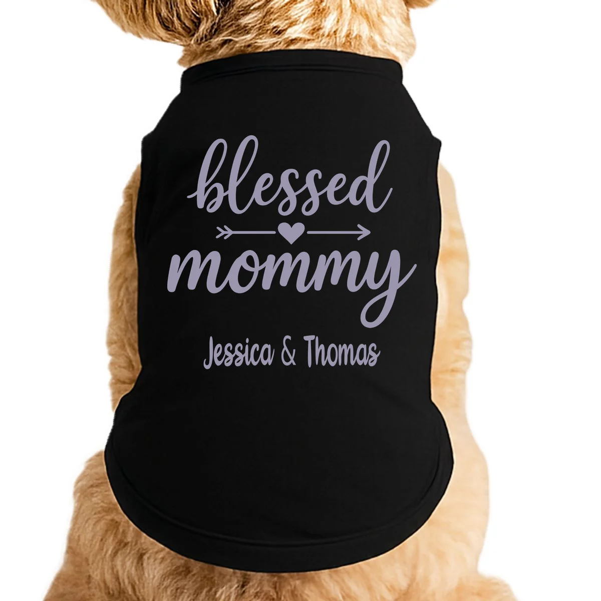 Blessed Mommy Jessica & Thomas Customizable Gift For Mom Doggie Tank - Front