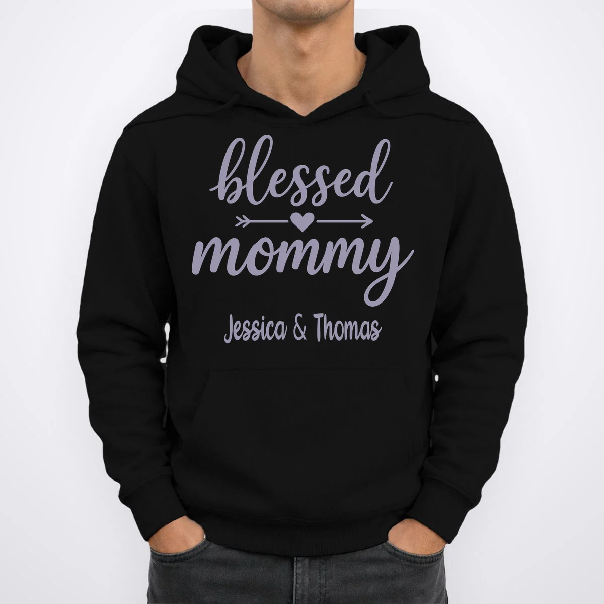 Blessed Mommy Jessica & Thomas Customizable Gift For Mom Hoodie - Front 1
