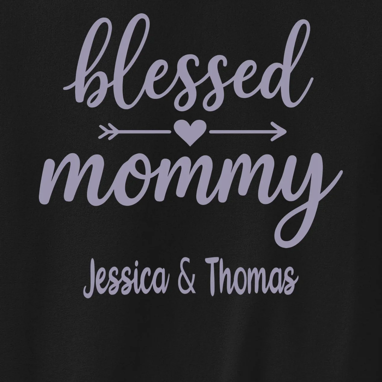 Blessed Mommy Jessica & Thomas Customizable Gift For Mom Men's Sweatshirt - Front - Close-up