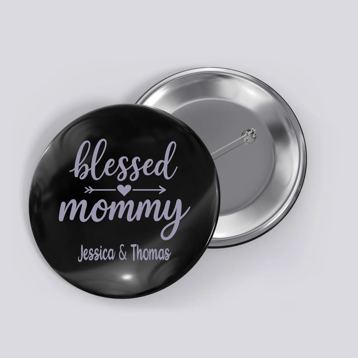 Blessed Mommy Jessica & Thomas Customizable Gift For Mom Button - Front