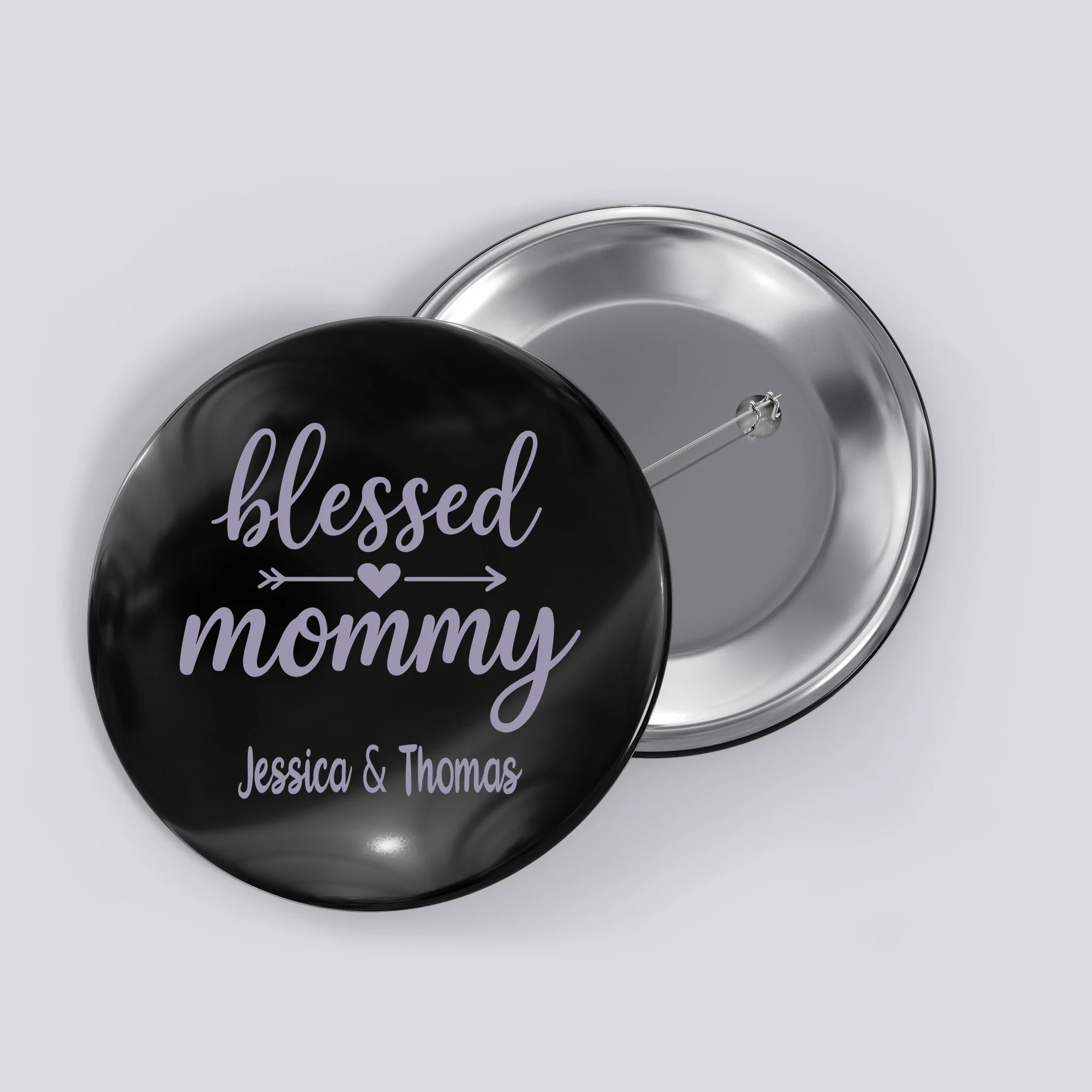 Blessed Mommy Jessica & Thomas Customizable Gift For Mom Button - Front