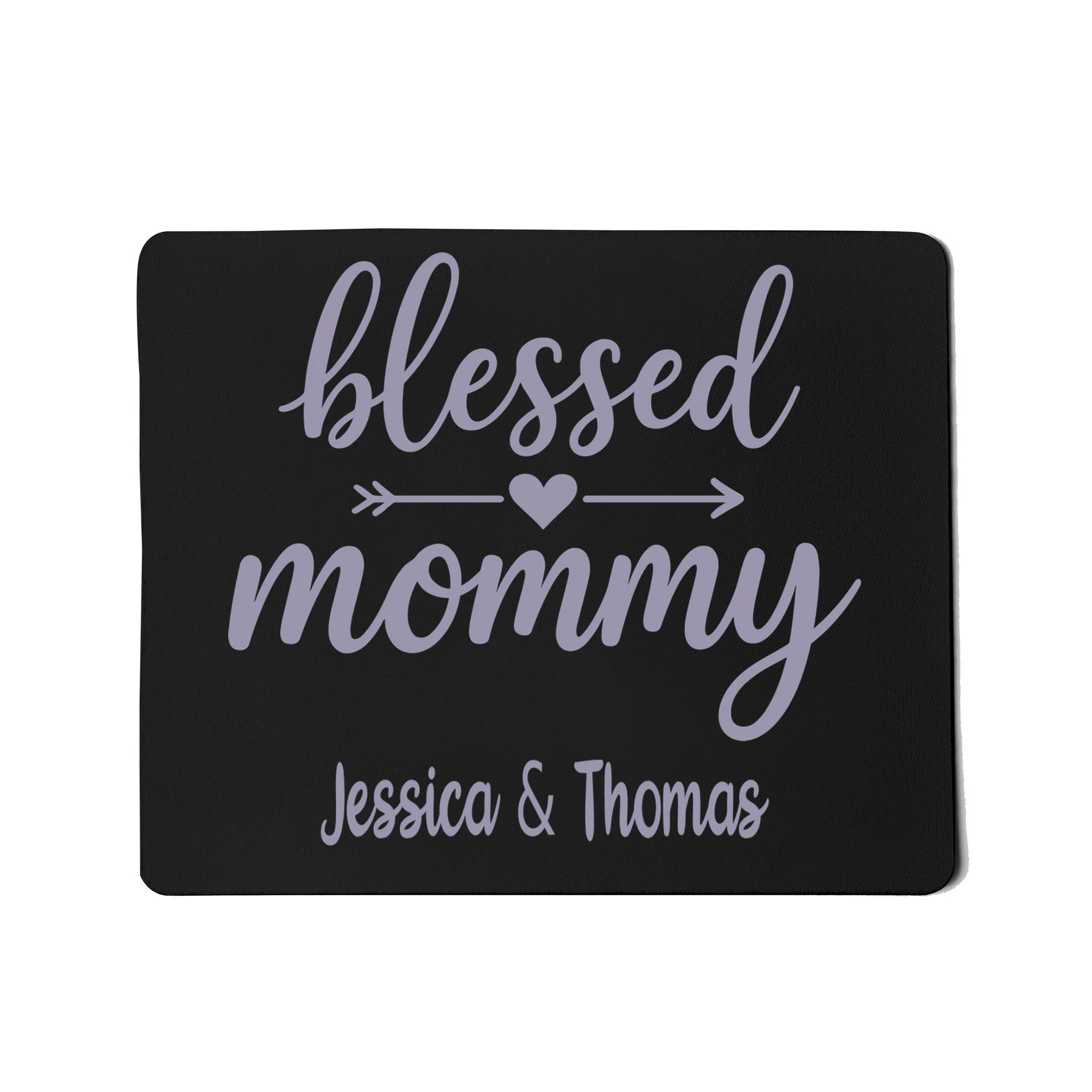 Blessed Mommy Jessica & Thomas Customizable Gift For Mom Mouse Pad - Front