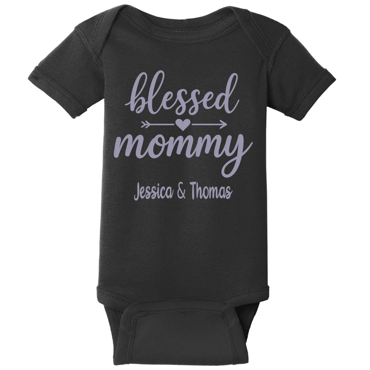 Blessed Mommy Jessica & Thomas Customizable Gift For Mom Baby Bodysuit - Front