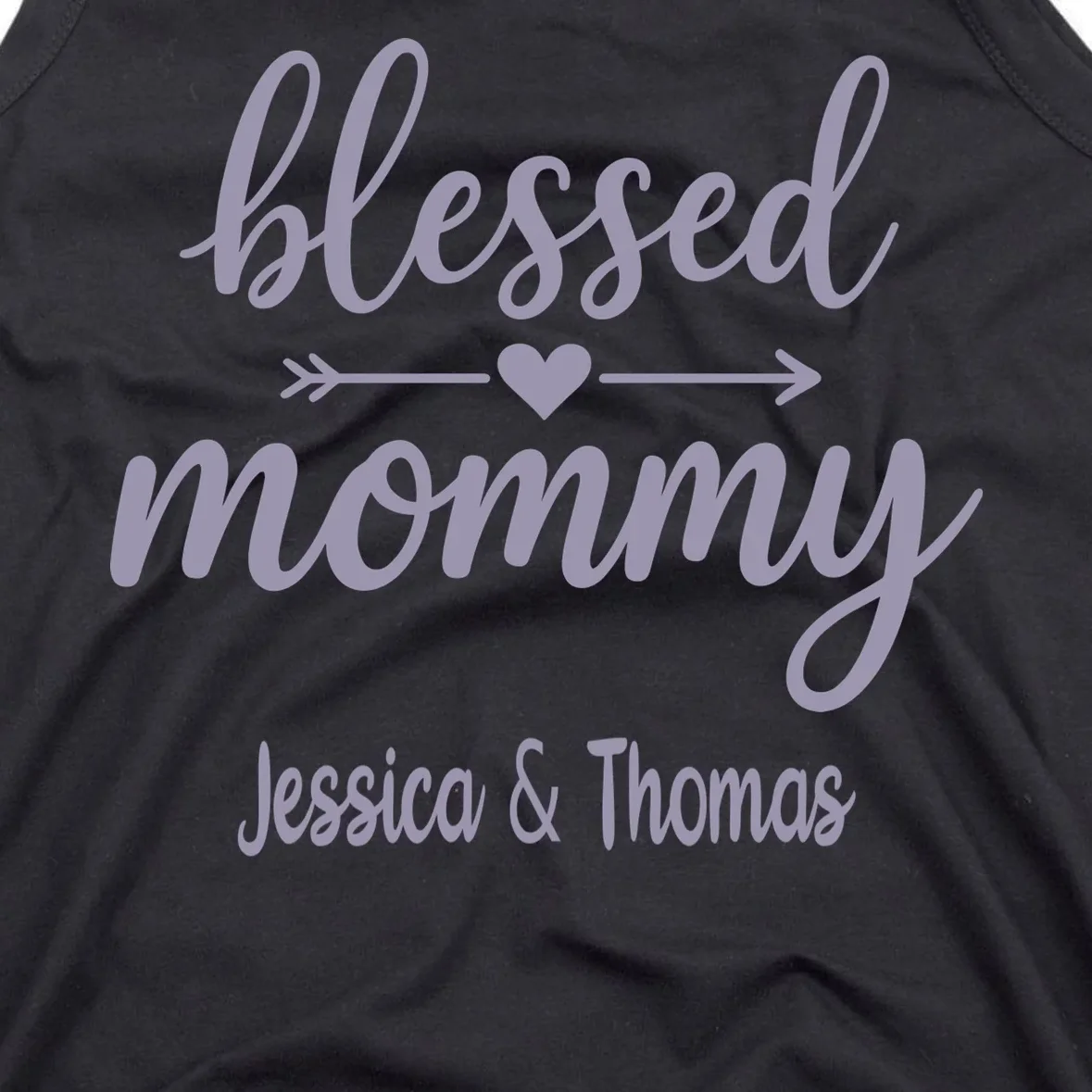 Blessed Mommy Jessica & Thomas Customizable Gift For Mom Men's Tank Top - Front - Close-up
