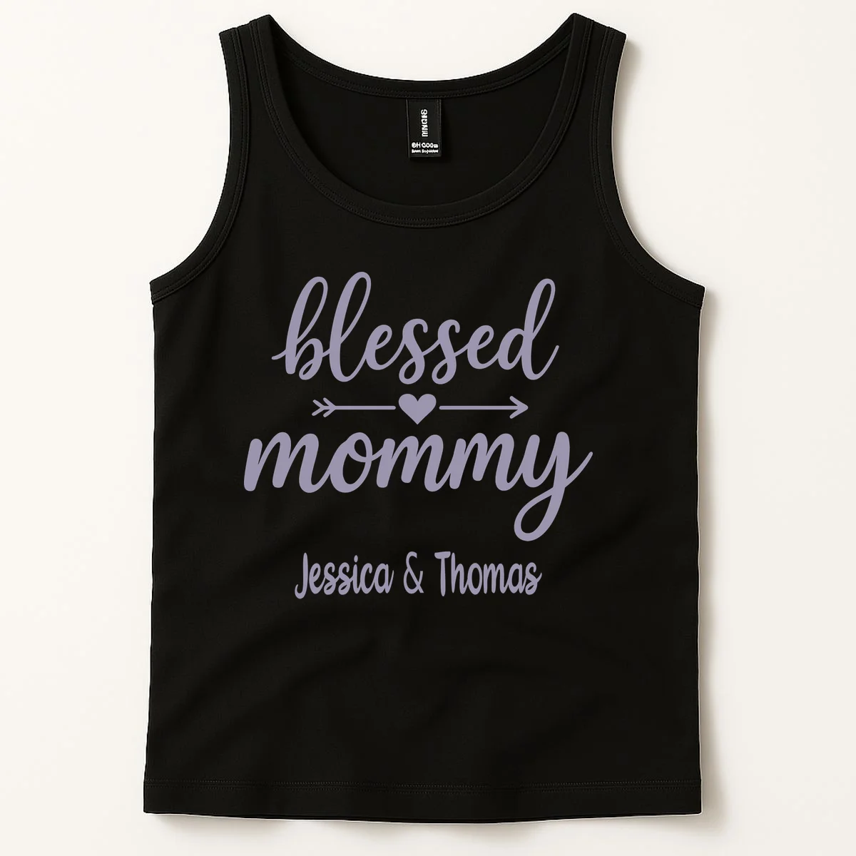 Blessed Mommy Jessica & Thomas Customizable Gift For Mom Tank Top - Front 1