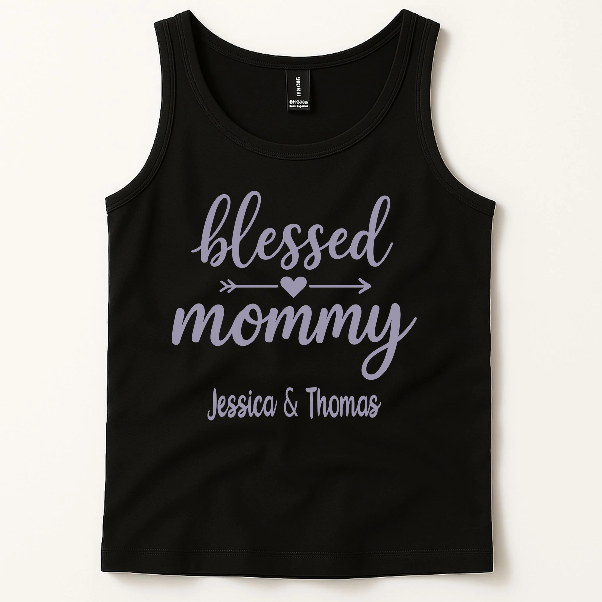 Blessed Mommy Jessica & Thomas Customizable Gift For Mom Men's Tank Top - Front 1