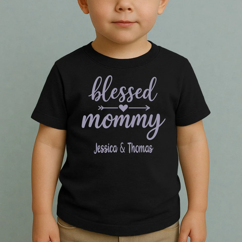 Blessed Mommy Jessica & Thomas Customizable Gift For Mom Toddler T-Shirt - Front 1