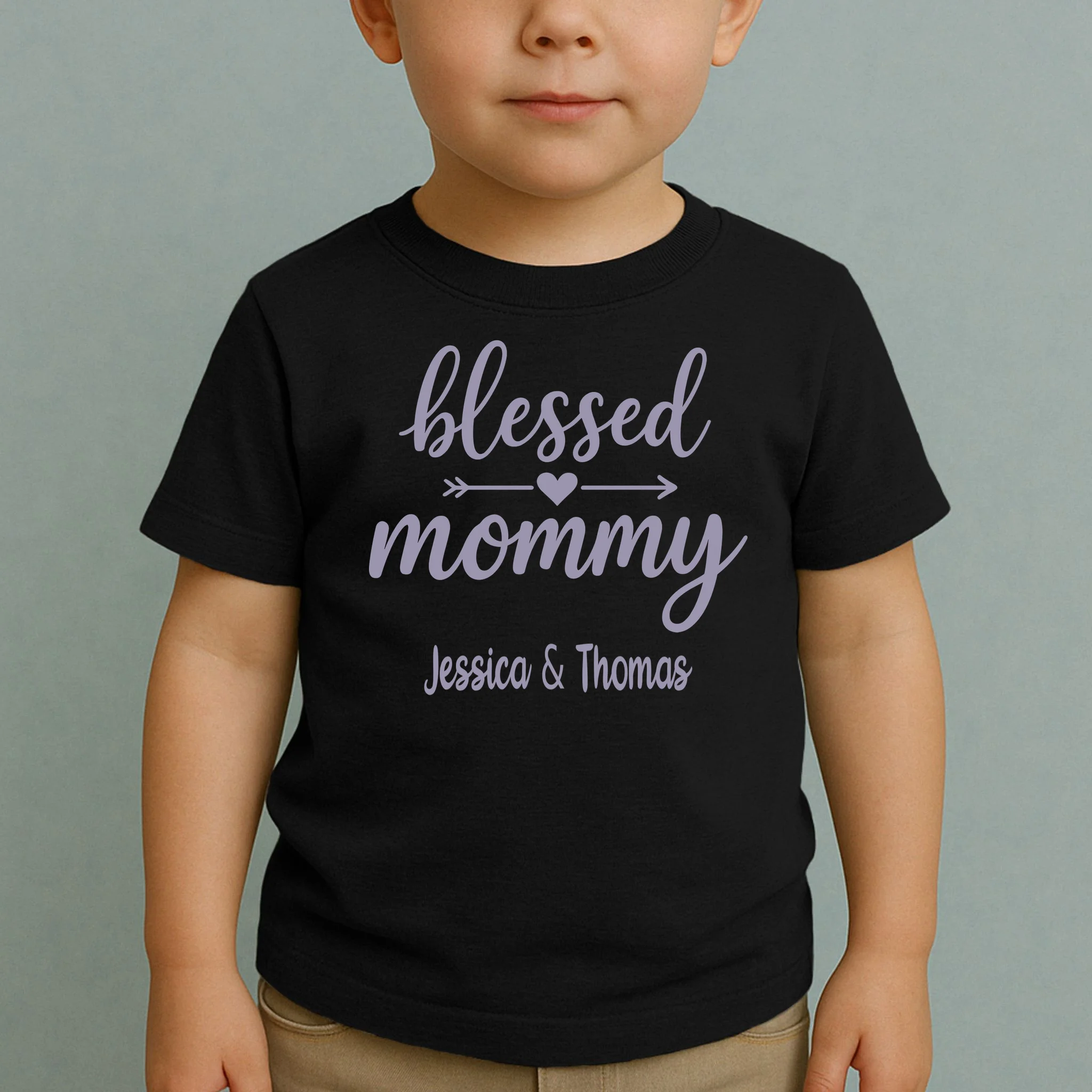 Blessed Mommy Jessica & Thomas Customizable Gift For Mom Toddler T-Shirt - Front 1