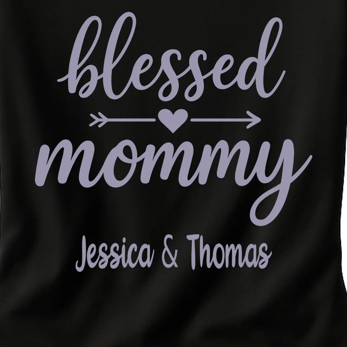 Blessed Mommy Jessica & Thomas Customizable Gift For Mom Women's T-Shirt - Front - Close-up
