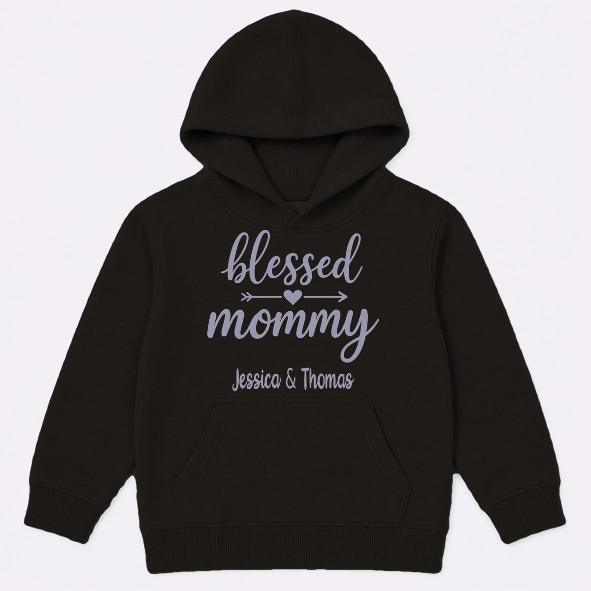 Blessed Mommy Jessica & Thomas Customizable Gift For Mom Kids Hoodie - Front